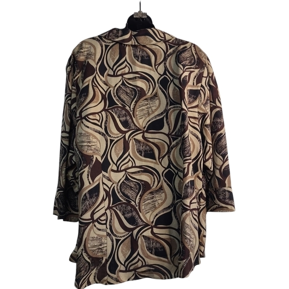 East 5th Top Women's Multi Color 3/4 Sleeve Button Up Shirt Sz 1X - Picture 2 of 9